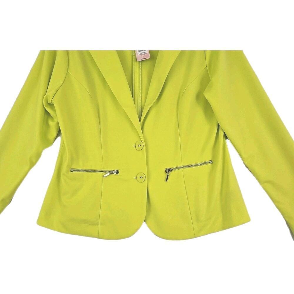 Torrid ~Woman Size 1(1X)~ Line Green Office Wear Blazer Knit Jacket Unlined NWT. - Picture 7 of 16